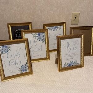 ✨🖼 Set of 6 Gold 8x10 Picture Frames – Elegant Wedding/Event Decor – EUC